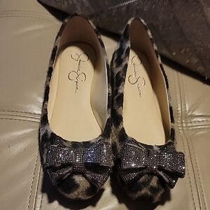 Jessica Simpson Black and Gray Flats with Bow